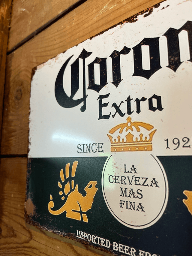 Corona metalen bierbord - 30 x 20 cm