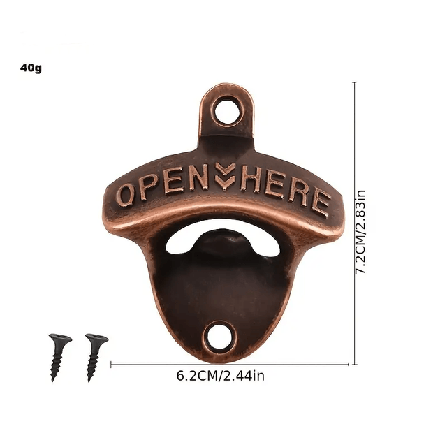 Wand fles opener (inclusief 2 wandschroeven)