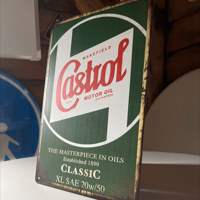 Castrol motor oil metalen bord - 20x30 cm