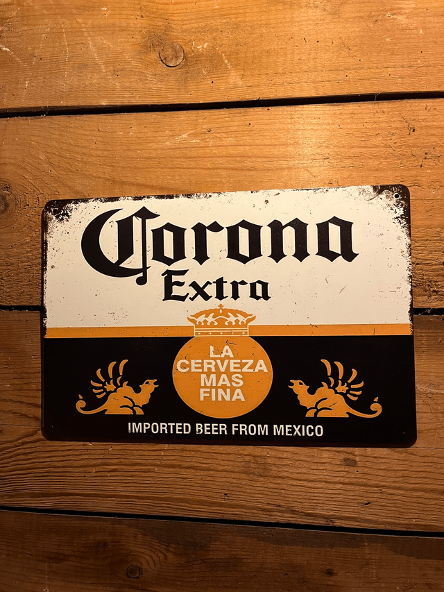 Corona metalen bierbord - 30 x 20 cm
