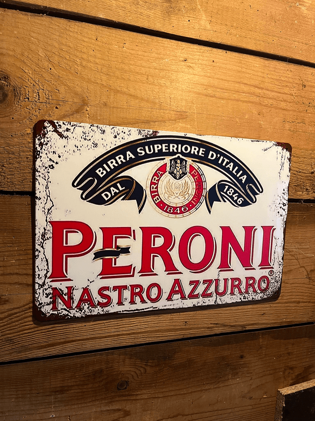 Metalen bierbord Peroni - 30 X 20 cm