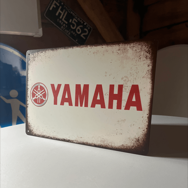 Yamaha metalen bord - 30x20 cm