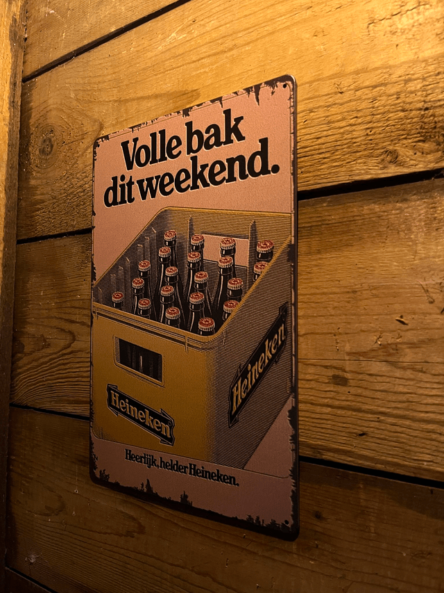 volle bak dit weekend metalen bord - 20x30 cm