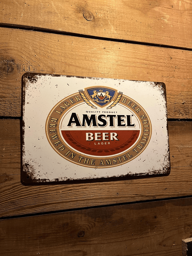 Metalen bierbord Amstel - 30 X 20 cm