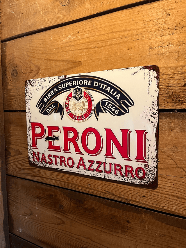 Metalen bierbord Peroni - 30 X 20 cm