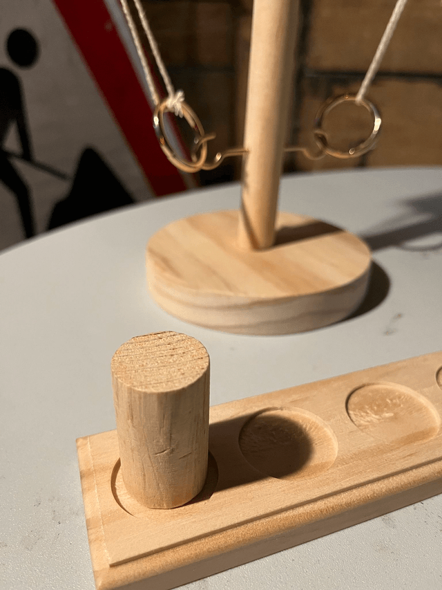 Houten haak en ringspel