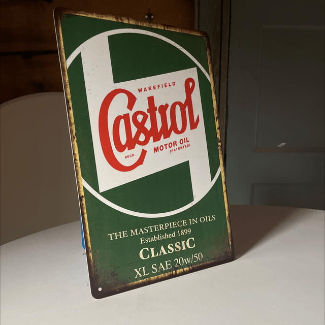 Castrol motor oil metalen bord - 20x30 cm