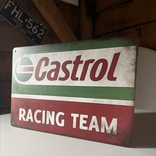 Castrol racing team metalen bord - 30x20 cm