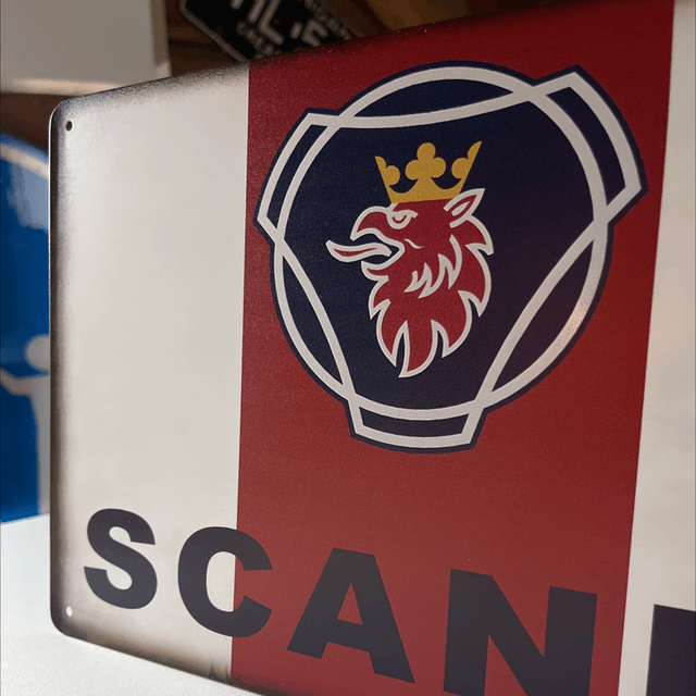 Scania metalen bord - 30x20 cm
