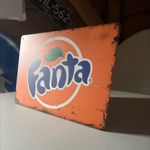 Fanta metalen bord - 30x20 cm