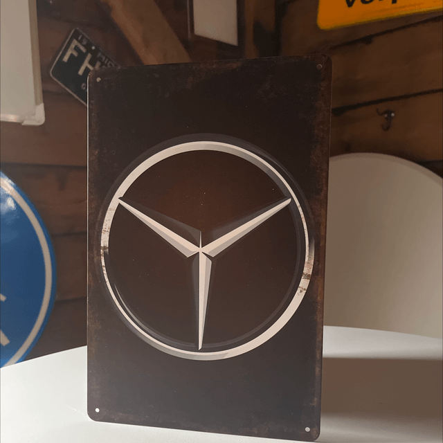 Mercedes metalen bord - 20x30 cm