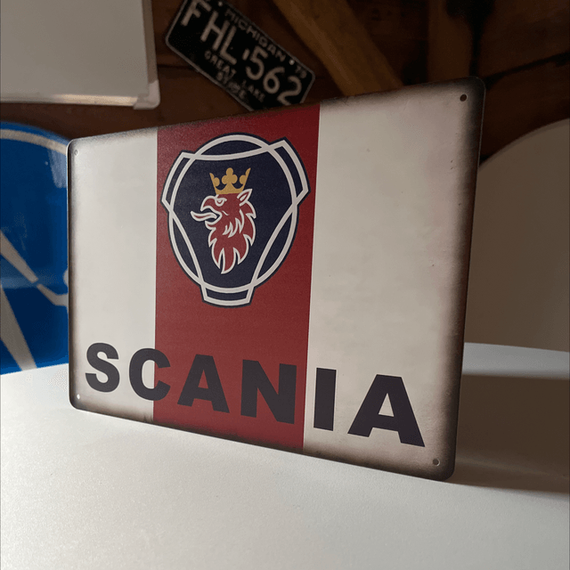 Scania metalen bord - 30x20 cm