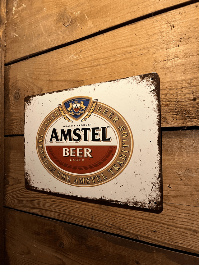Metalen bierbord Amstel - 30 X 20 cm