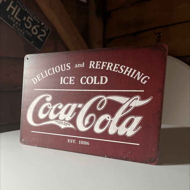 Coca Cola metalen bord - 30x20 cm