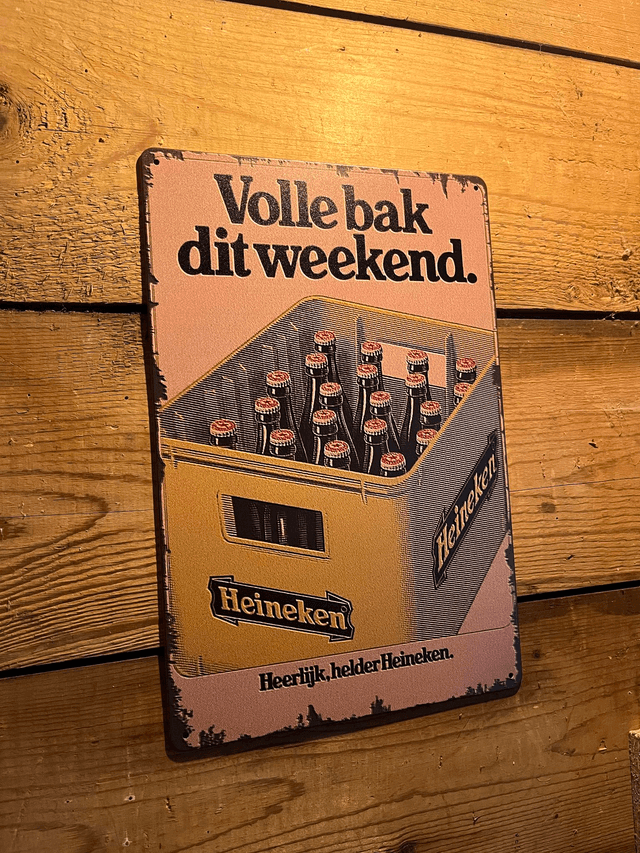 volle bak dit weekend metalen bord - 20x30 cm