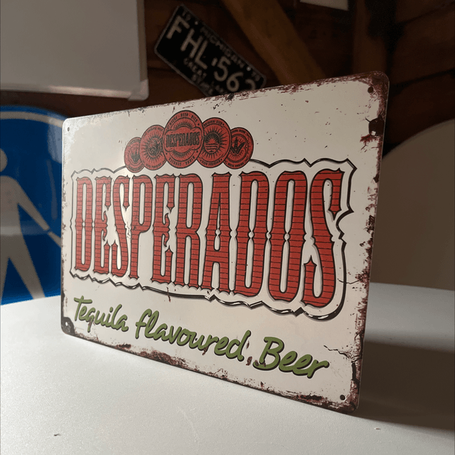 Desperados wit metalen bord - 30x20cm
