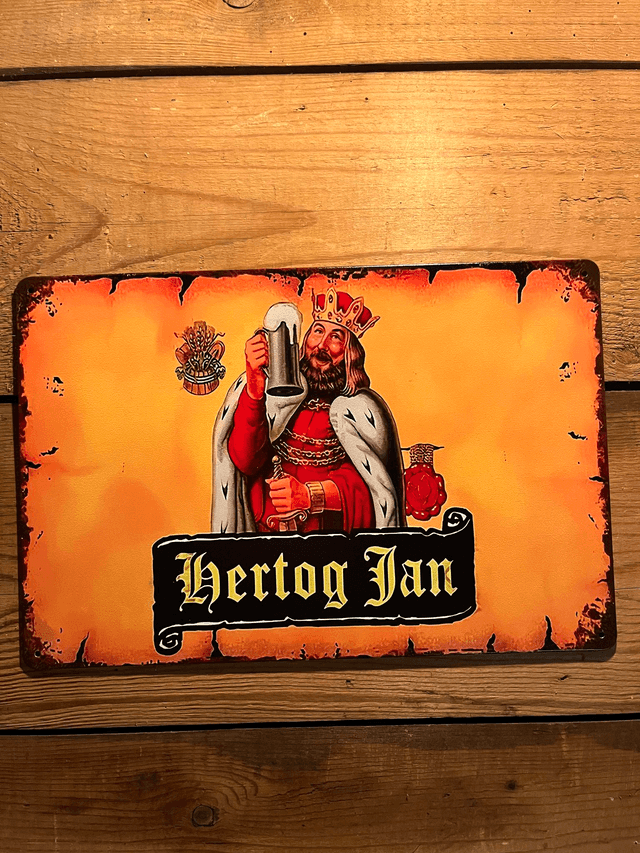 Metalen bord Hertog jan - 30 X 20 cm