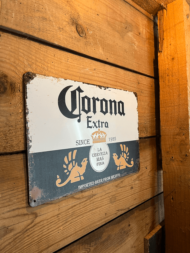 Corona metalen bierbord - 30 x 20 cm