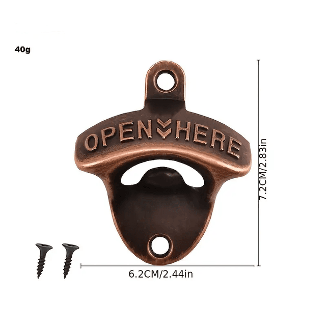 Wand fles opener (inclusief 2 wandschroeven)