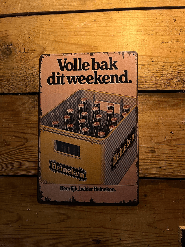 volle bak dit weekend metalen bord - 20x30 cm
