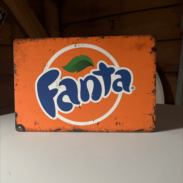Fanta metalen bord - 30x20 cm