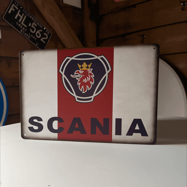 Scania metalen bord - 30x20 cm